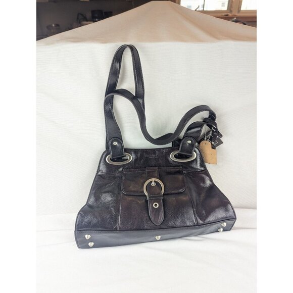 La‎ Diva Brown Leather Purse Handbag Medium Shoulder Bag NWT - Picture 4 of 16